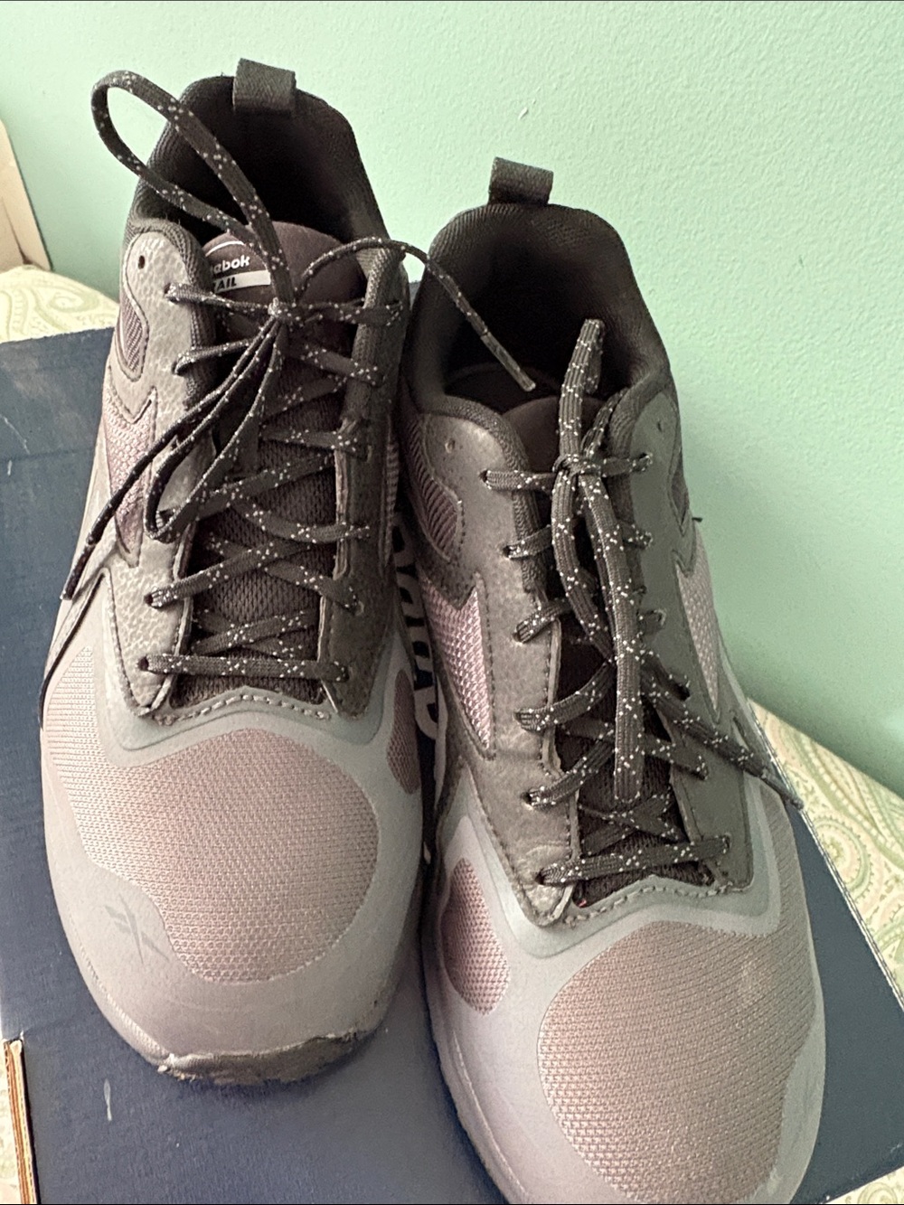 Reebok Men’s Composite Lace-Up Shoes in Gray and Black 8